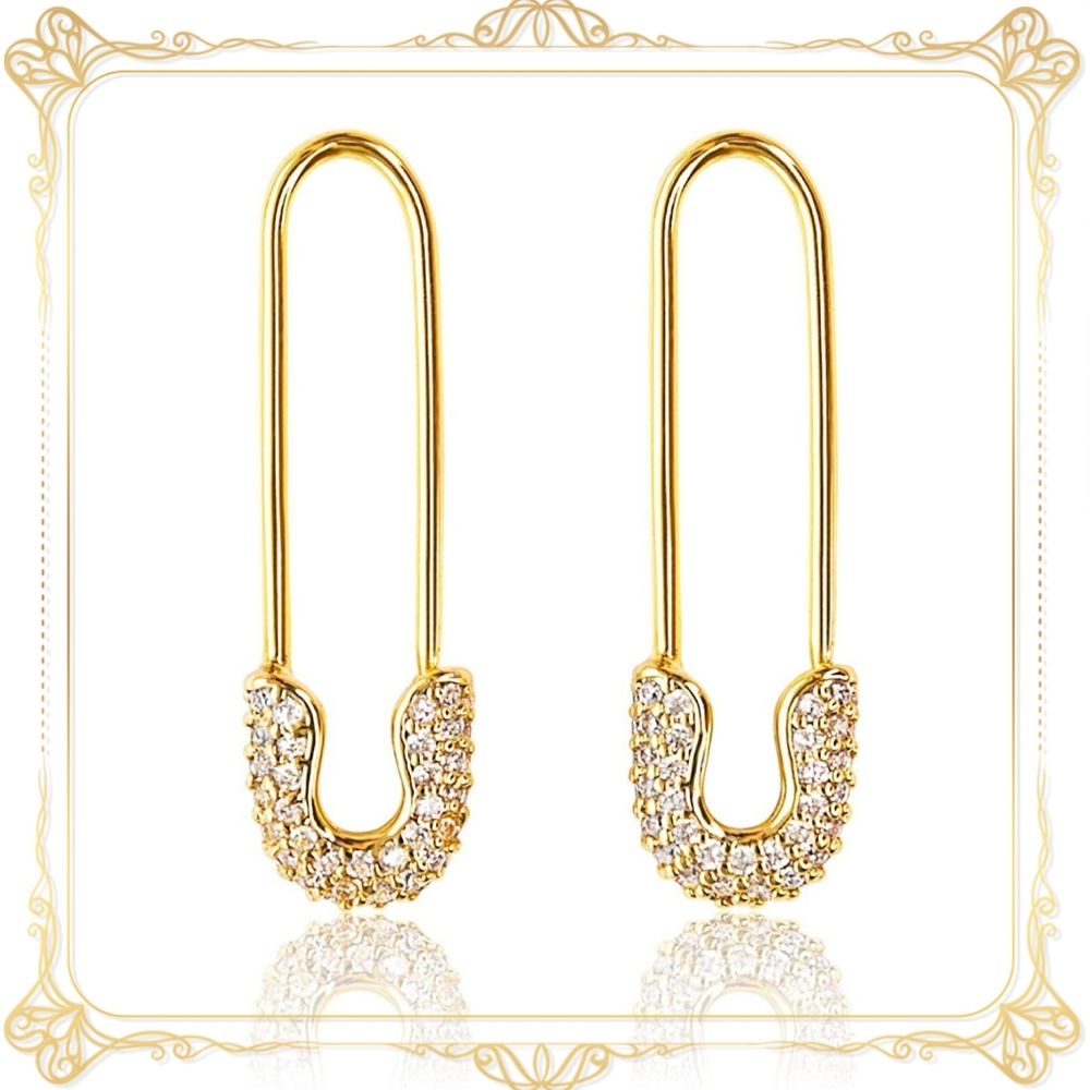 (JUST-IN) *NEW* 14K ⟨ Safety Pin ⟩ Earrings